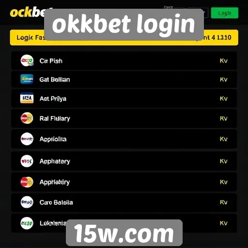 Métodos de pagamento disponíveis no okkbet login